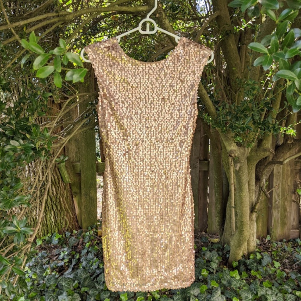 Forever 21 Fitted Gold Sequin Dress